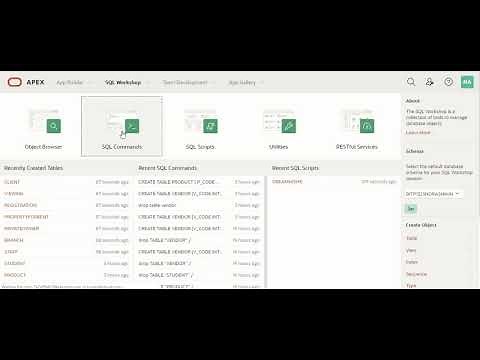 Using SQL Scripts to Create Table and Load Data and Simple Query in Oracle APEX
