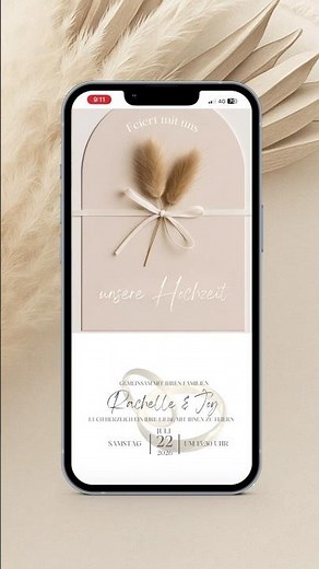 Erstelle eine wunderschöne Hochzeitseinladung als Video mit Musik ✨ Bearbeitbare Canva-Vorlage