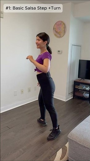 Salsa Basic + Easy Turn | Watch Full Video for 7 Beginner Salsa Steps #salsadance #dancetutorial