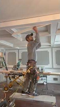 Crown molding detail #cofferedceiling #crownmolding #carpentry #woodworking #shorts