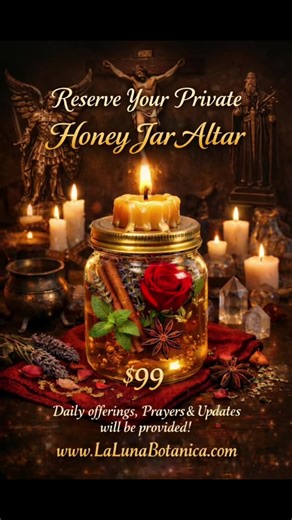 🍯✨ Private Honey Jar Altar Service ✨🍯 If you’re feeling called to sweeten your love life, attract harmony, open doors, or bring favor into any situation, a Honey Jar working may be exactly what your spirit needs. Each Private Honey Jar Altar is created specifically for you and includes: 🌹 Your photo, full name, and personal prayer request 🍯 Pure honey to sweeten and draw blessings 🌿 A carefully chosen blend of herbs, roots, and botanicals 💎 Crystals selected to support your intention 🕯️ C