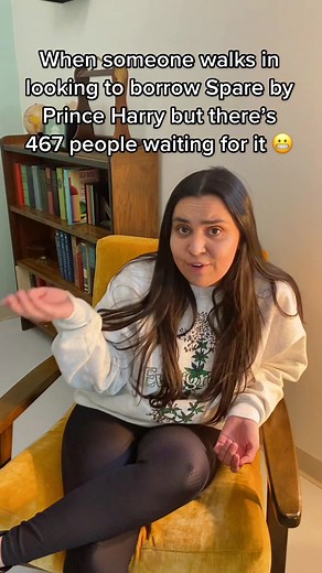 Yeah… there’s gonna be a wait time for that book 😅 #spare #princeharry #booktok #librarytok #books #newbooks #spareprinceharry