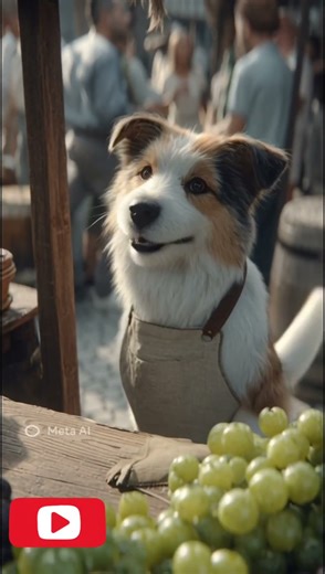 A Dog Selling Grapes in a Realistic Market Scene | Full HD#shortsvideo