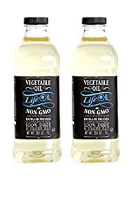 LifeOiL Soybean Oil, Expeller-Pressed, Non-GMO, High-Heat Cooking Oil, 25.3 fl oz (750 mL), 2-Pack Squeeze Bottles