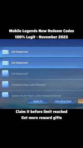 Mobile Legends Redeem Codes November 7, 2025 #MobileLegendsBangBang #MlbbredeemCodes #MLBBMYHERO, #MLBBCreator, #2025MYHERO, #MLBB | Jay Bona