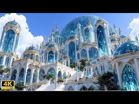 Diamond, Sapphire & opal Fantasy Palaces ✨ Majestic Crystal Castles in 4K Cinematic Journey