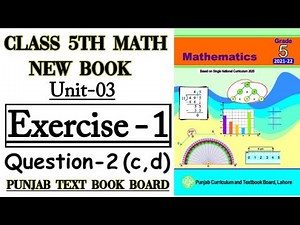 Class 5th Math New Book-Unit 3-Exercise 1 Q2(c-d)-5th New Math-How to subtract the fractions
