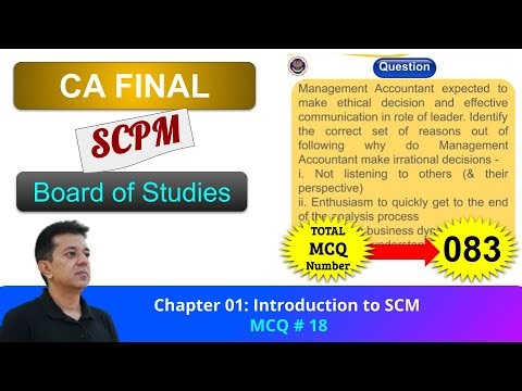 BOS Portal || SCPM || Introduction to SCM || MCQ #018 || Management Accountant Irrational Decisions