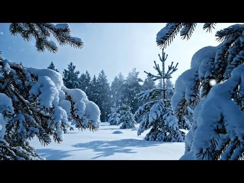 Winter Snow Ambience | Soft Snowfall, Fireplace & Peaceful Nature Sounds