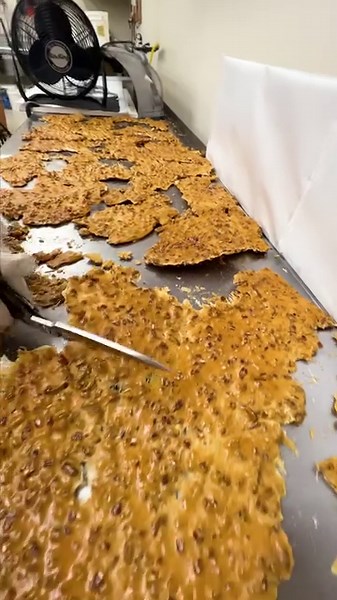 Cutting the pecan brittle 😮 | Hercules Candy Co