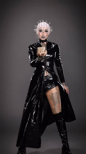 Ash Urbanski on Instagram: "Throwback to becoming pinhead this is the hardest makeup I have ever done. I’ll throw up a full tutorial on my YouTube channel on how I made the pinhead bald cap and all the pins. #pinhead #hellraiser thanks @jadecargill for the bts footage"