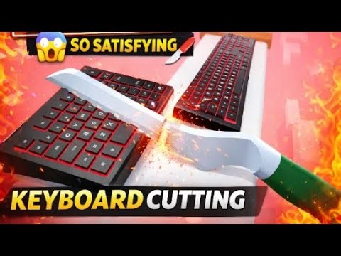Keyboard Cutting Satisfying Live