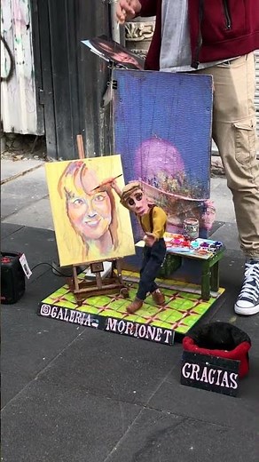 Street Artist Paints With Marionette Puppet || ViralHog