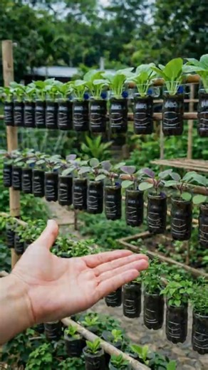 DIY Hanging Planters from Recycled Plastic Bottles ♻️ #farminglife #farming