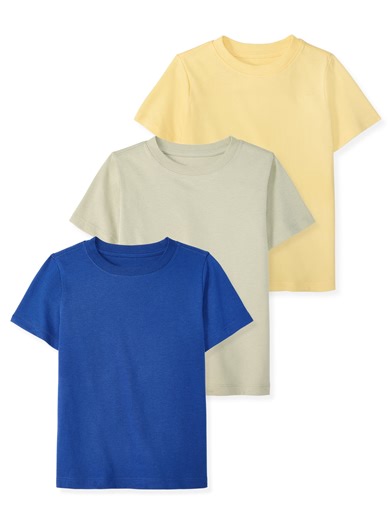 Garanimals Baby & Toddler Boy Cotton Short-Sleeve Solid T-Shirts, 3-Pack, 0M–6T
