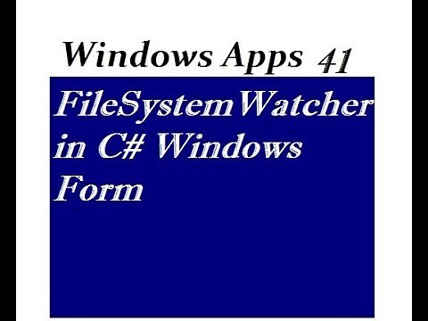 FileSystemWatcher in C# Windows Form