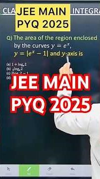 Q) The area of the region enclosed by curves y= e^x, y = |e^x-1| and y-axis #applicationofintegral