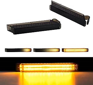 Amber LED Mirror Turn Signal Lights, Sequential Side Mirror Lights with Smoked Lens Lamps Compatible with Ford 2009-2014 F-150, Expedition, Lincoln Mark LT (36 Pieces of SMD LED Chips)