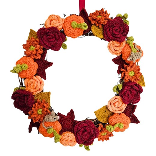 Crochet Autumn Wreath Pattern: Pumpkins, Flowers, Leaves (PDF Pattern) - Etsy