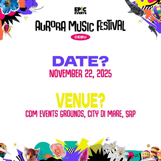 384K views · 3.4K reactions | Aurora Music Festival Cebu is Happening on November 22 at CDM Events Grounds, City Di Mare, SRP.  Ticket Selling and full line-up announcement on July 28 (Monday) 10 am. #auroramusicfestivalcebu #cebuaurorafest | Aurora Music Festival Cebu | Facebook