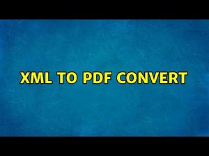 XML to PDF convert