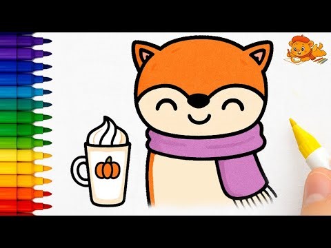 How to Draw red Fox step by step 🌈| Easy Drawing for Kids, Toddlers💙
