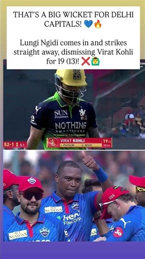 THAT’S A BIG WICKET FOR DELHI CAPITALS! 💙🔥Lungi Ngidi comes in and strikes straight away, dismissing