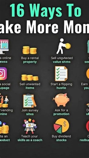 💰 16 smart ways to earn more money. Start today and grow your income! 🚀 #Money #Success