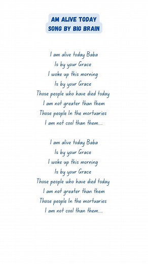 Big Brain 'Am Alive Today' Song Lyrics and Worship Video