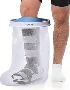 YUNCHI Waterproof Cast Cover for Shower, Extra Wide Leg & Foot Protector for Adults, XL Size, Fits Calf 13 to 28 Inches