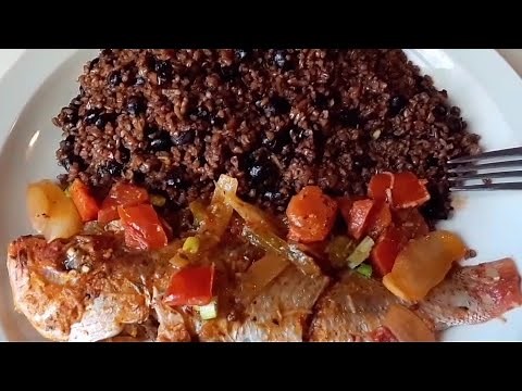 How to cook Bulgur wheat with black beans - Blè Haitian food
