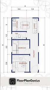 4X8M House Plan 2 Bedroom #Housedesign #Dreamhome #shorts