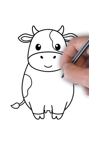 How to draw cow​ #howtodraw #cow #animalart #drawingtutorial #easyart #farmart #kidsdrawing