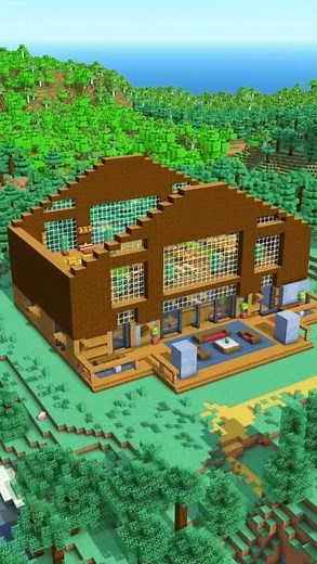 Easy Log Cabin Build in Minecraft 🏡 | Simple Timberline Cabin Idea #minecraftshorts