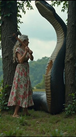 "Rescue from Giant Snake | Woman Cuts Snake and Human Appears | Realistic Forest Scene"