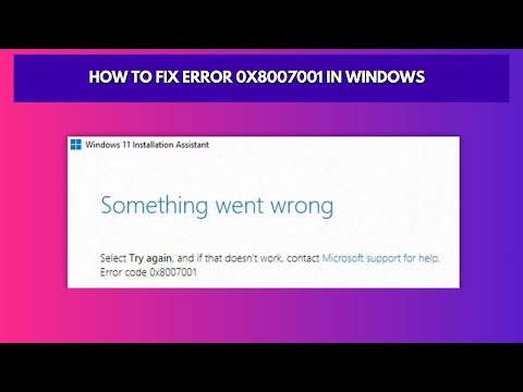 How to Fix Error 0x8007001 in Windows