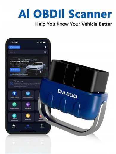 Outil de diagnostic Bluetooth 5.4 OBD2 DA200/DA100, Analyseur de diagnostic automobile, Lecteur de codes d'erreur PIC18F25K80, Compatible avec application gratuite Android/iOS | SHEIN