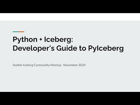 Python + Iceberg: Developer's Guide to PyIceberg