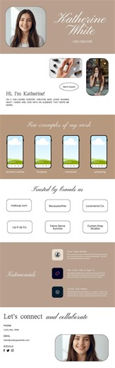 UGC Portfolio Template for Beginners | User Generated Content Creator for Brands | Lifestyle, Product & Social Media Videos - Etsy