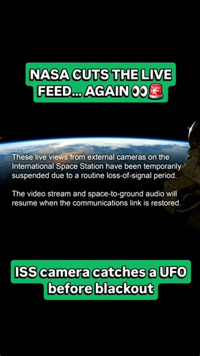 UAP Global | UFO & Alien News on Instagram: "🚨 NASA CUT THE LIVE FEED… AGAIN. Moments after a strange orb-shaped object drifts into frame near the ISS, the live stream suddenly “glitches” and goes black — right as @DobsonianPower is watching LIVE. This isn’t the first time NASA has abruptly ended a broadcast when something unexplained appears. But this one? This one looks structured. This one looks intentional. This one looks… not ours. And every time the feed cuts, the same question remains: �