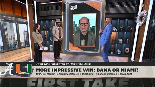 Dan Orlovsky says Alabama had a more impressive win than Miami in the first round of the CFP 🏈 | ESPN First Take
