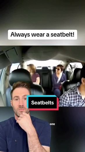 Seat belts save lives! For front seat passengers, they reduce the risk of death by 45% and serious injury by 50%. Rear seat passengers also benefit, with seat belts reducing the risk of death by 25% and serious injury by 50%. This distribution of crash forces across stronger body parts significantly enhances safety and survivability. #carcrash #seatbelt #safetytips #emergencymedicine