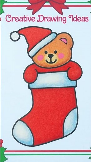 Easy Christmas Socks Drawing 🧦Creative Drawing Ideas