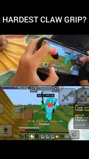 Alien claw grip MCPE😎 #shorts #mcpe #combo