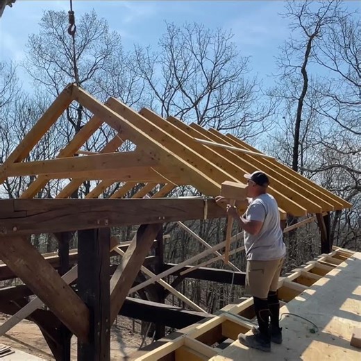 Timber Frame Rafter Up! (Satisfying Build Short)