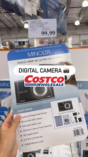 ✨Costco Claudia✨ on Instagram: "✨Costco has Digital Cameras 📸 for $99.99✨ It’s 1999. Digital cameras are back 🤭 Records in 4K. Captures 48 mega pixel pictures. Comes with an 128gb memory card. Follow @costcoclaudia for more tech and fashion finds 🩵"