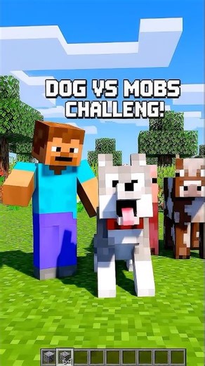 Dog vs Mob Challenge🐶 #minecraftshorts #minecraft