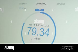 Internet speed measurement. Internet connection test. Slow internet connection speed.