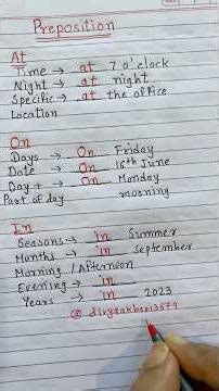 Proposition in/on/at 🔥#english #grammar #education #englishtips