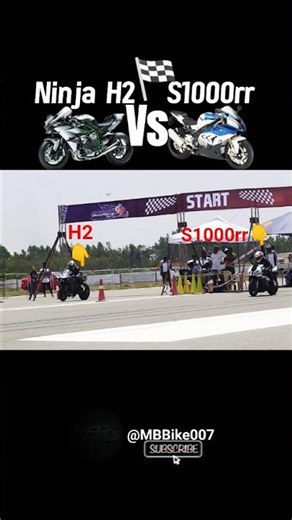 Ninja H2 Vs BMW S1000rr 🏁 #ninjah2 #race #bmw